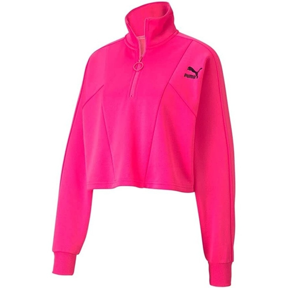 Puma Tailored for Sport Cropped 1/2 Zip Womens Jackets - Small - Pink - New